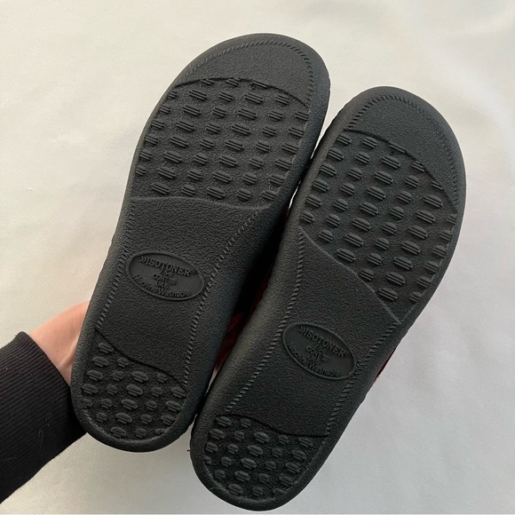 Isotoner Valerie Scarlet Red Velour Hoodback Clog Slippers Size 7.5/8 - Picture 11 of 15